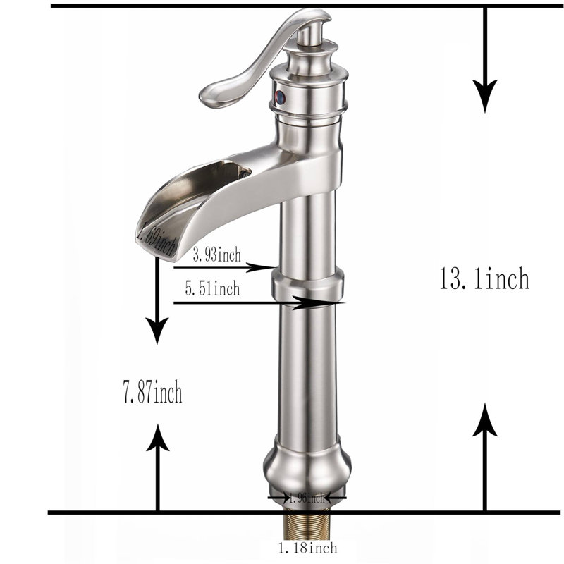 Vessel Sink Faucet Single-handle Bathroom Faucet with Drain Assembly, Brushed Nickel