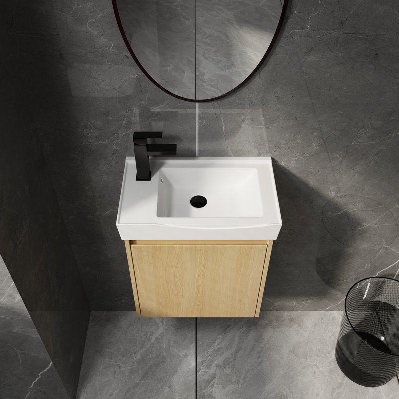 Meuble-lavabo mural 20 po avec lavabo en céramique