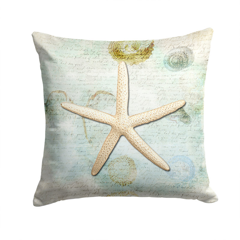 Coussin intérieur/extérieur étoile de mer, H 14 po x l 14 po x P 4 po