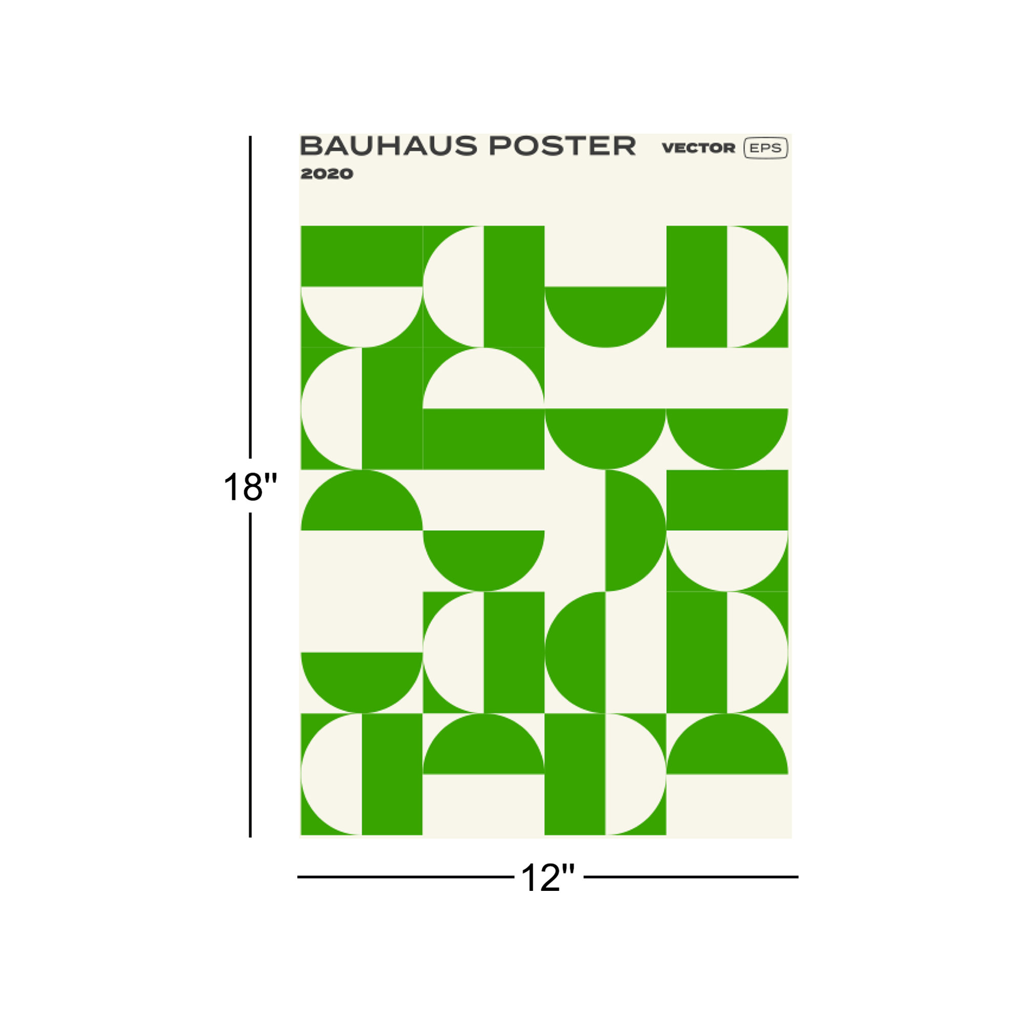 Bauhaus Geometric Pattern Background by Chaluk, No, Wrapped Canvas, 18" H x 12" W