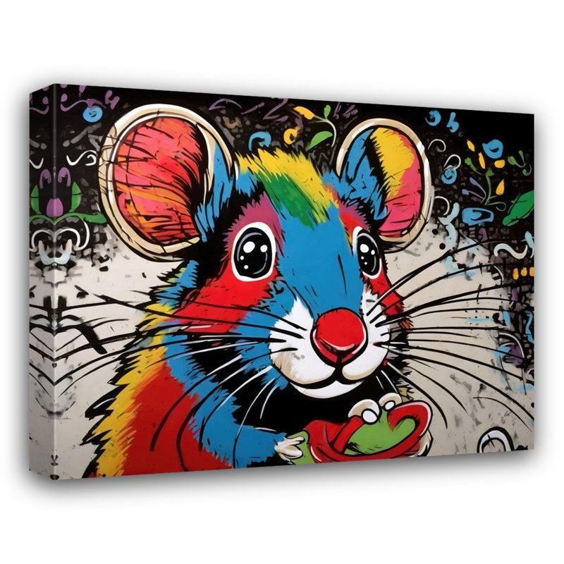 «Mouse Graffitianimals» sur toile, H 26 po x l 32 po