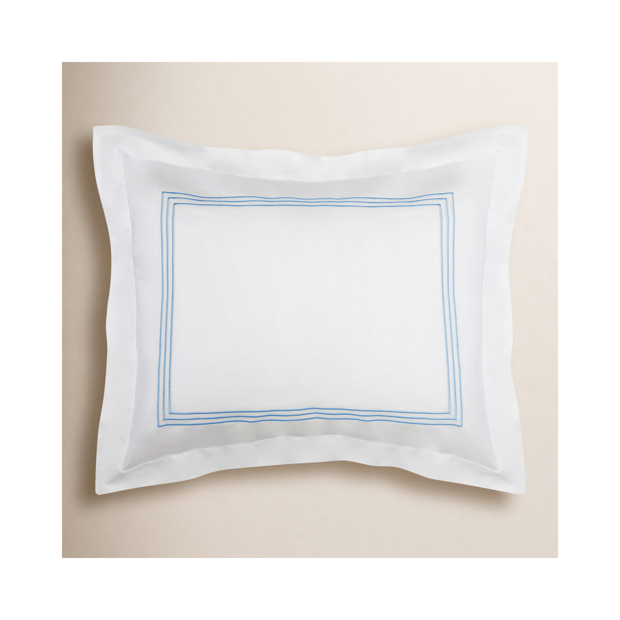 Norma Cotton Blend Pillow Sham, Blue, Standard