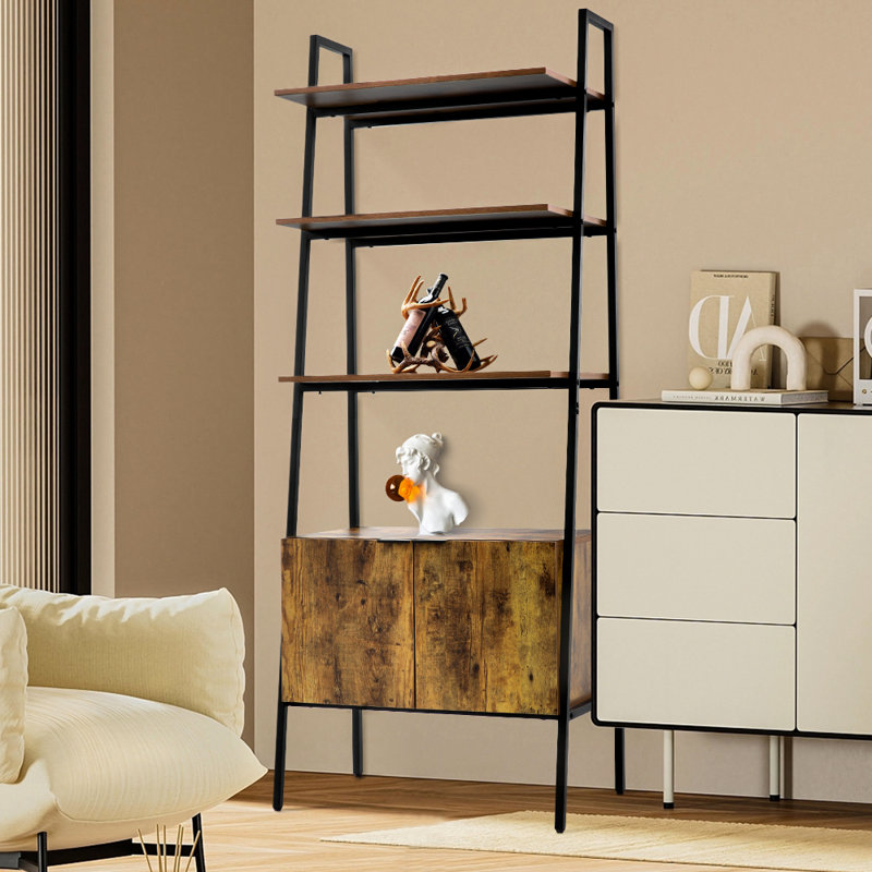 Awalt 183.5cm H x 71cm W Industrial Style Wooden Bookcase