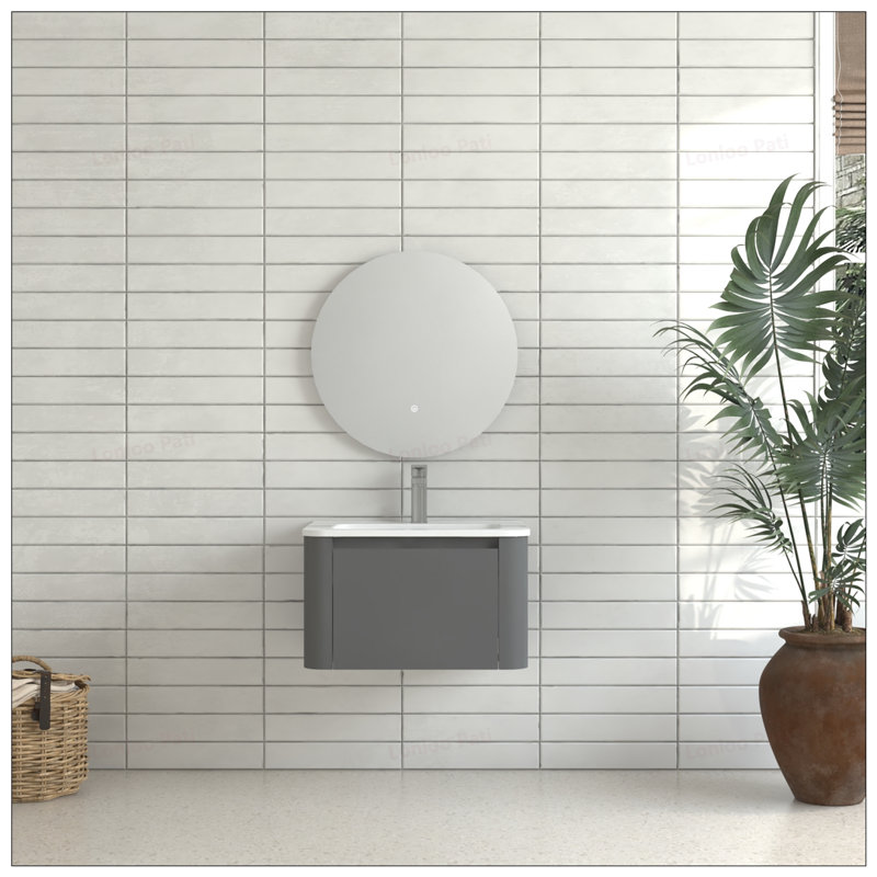 Meuble-lavabo mural 24 po avec lavabo en céramique, 24"