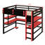 Lit mezzanine peu encombrant avec bureau, support latéral et tablettes multiples-1238642272-1238642274