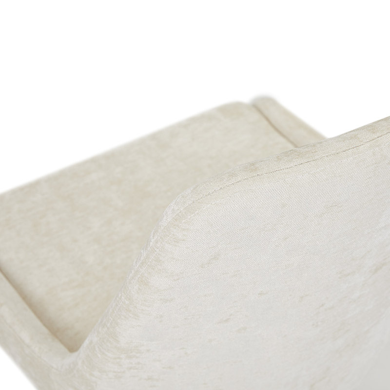 Chaise d'appoint rembourrée Postway, Blanc, Doré