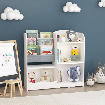 Bibliothèque pour enfants et organisateur de jouets Bibliothèque à 3 niveaux pour enfants Bibliothèque pour tout-petits