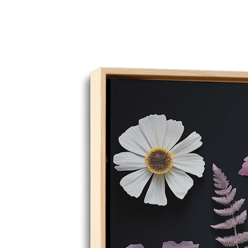 «Amethyst Night Pressed Flowers I» par Heidi Kuntz, reproduction d'art, L 32 po x H 48 po, Tanné, Toile avec cadre