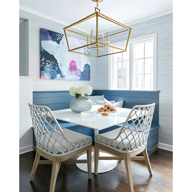 Sedley 28 -Inch Wide 4 - Light Dimmable Lantern Geometric Open Frame Chandelier Aged Iron, Brass