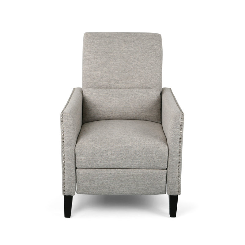Push-Back Recliner With Stylish Details For Ultimate Relaxation, Light Gray