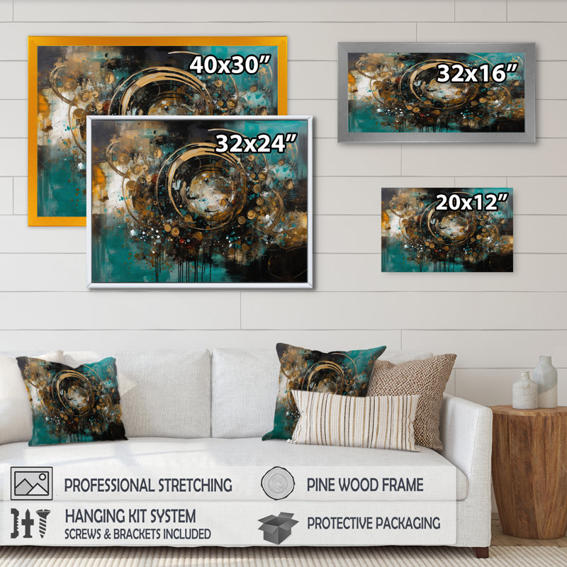 Impression sur toile encadrée «Rebersburg Gold and Green dévoilant l'énergie III», H 12 po x l 20 po x P 1 po, Toile tendue