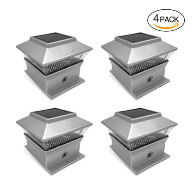 Low Voltage Solar Powered Integrated LED Metal Fence Post Cap Light Pack