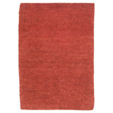 Sprouts Wool Area Rug in Red