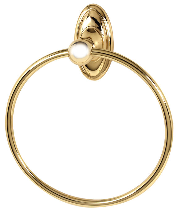 Classic Wall Mounted Towel Ring, Polished Brass
