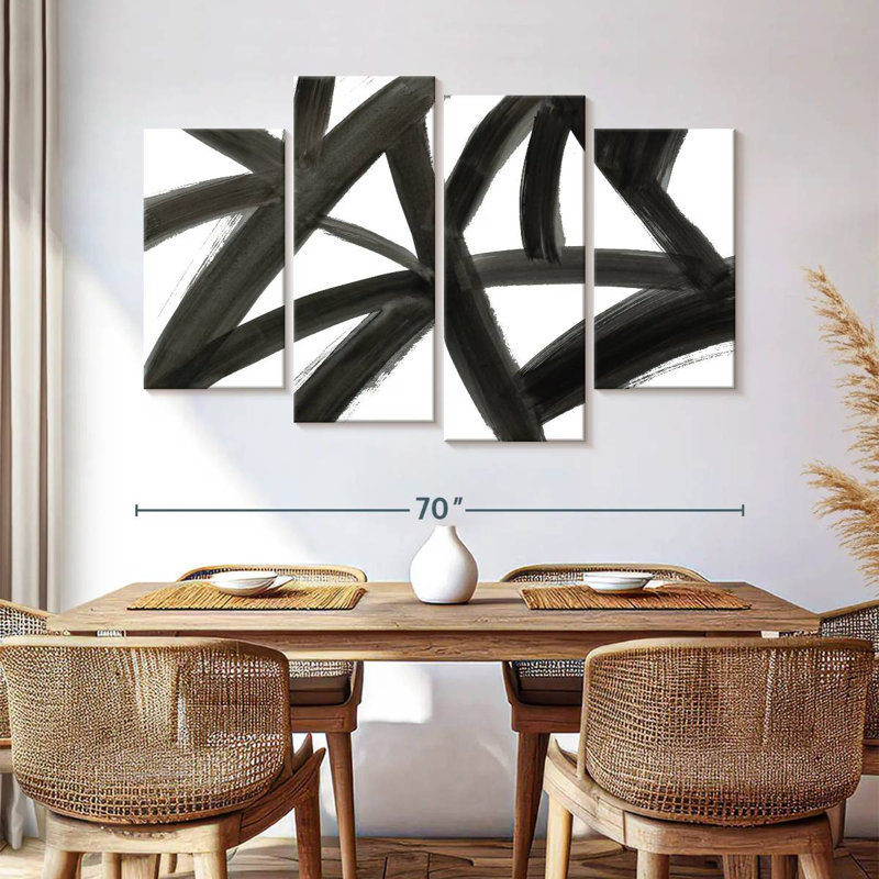 Avery Black Roads Abstract, 42" H x 68" W