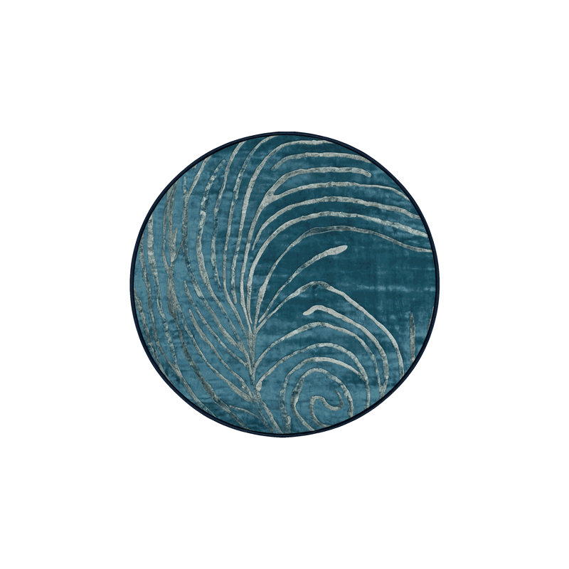 Machine Washable Gray Area Rug, Round 8'