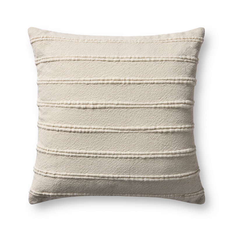 Magnolia Home by Joanna Gaines x Loloi Landry Accent Pillow, Polyester, Ivory