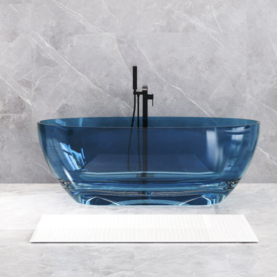 62,99 po X 28 po. Baignoire de trempage autoportante en acrylique avec drain Flatbottom