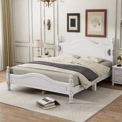 Contemporary Bed Frame-Queen Size Wood Platform Bed Frame,Retro Style Platform Bed With Wooden Slat Support -  Darby Home Co, B29D33ED6A50488EB44F4697854AAF84