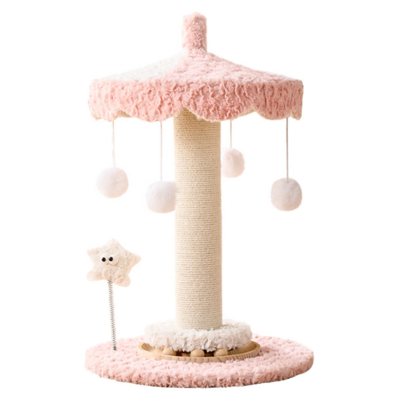 Ce cadre d'escalade à carrousel créatif présente un design multifonctionnel et des colonnes en sisal durables qui empêchent l'écaillage et sont très amusantes.