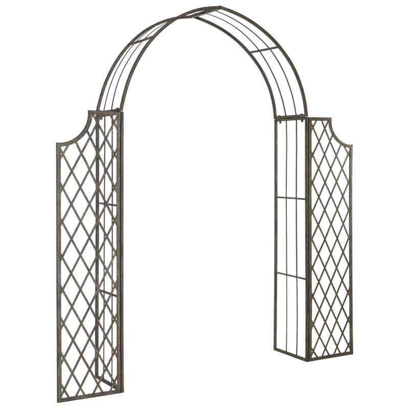 Tonnelle en fer Crinela l 68,5 po x P 13,8 po, Bleu rustique