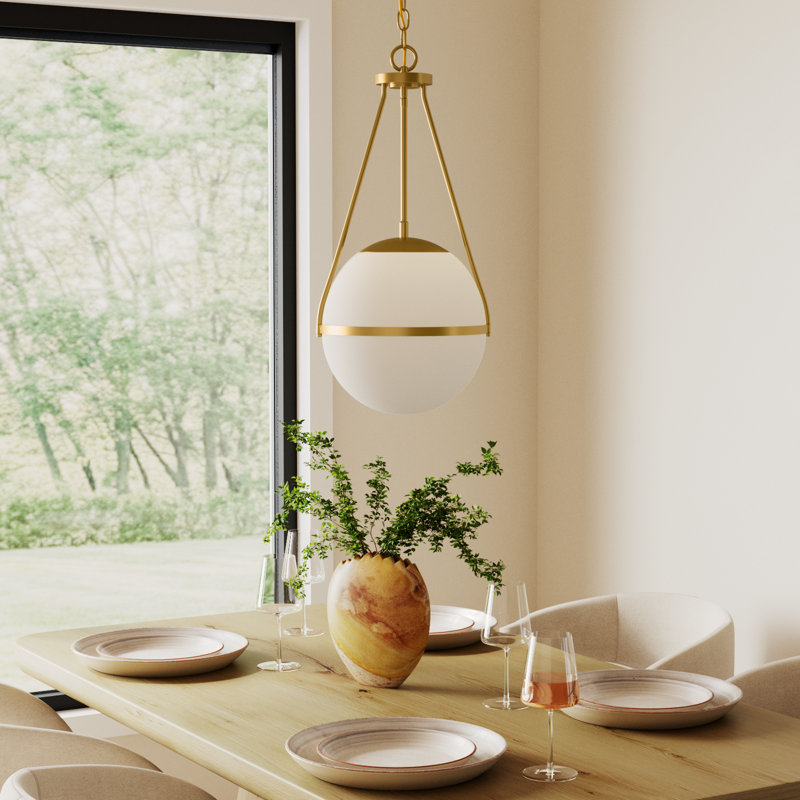 Romo 1-Light Pendant in Natural Brass, Natural Brass