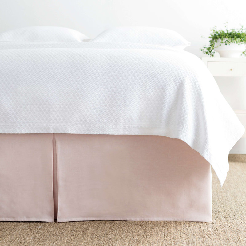 Lush Linen Bed Skirt, King, Ivory