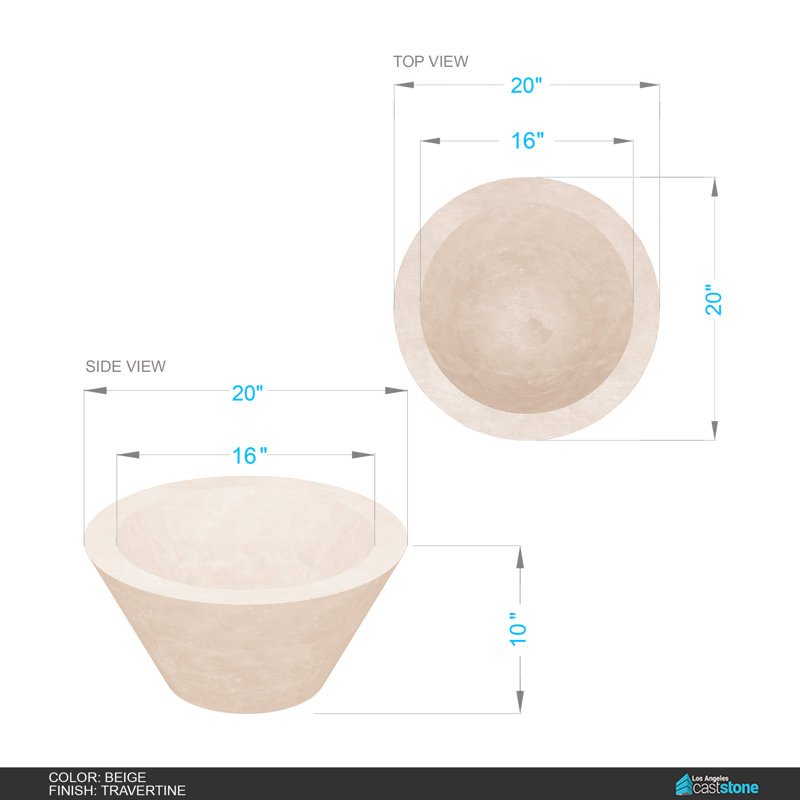 Round Concrete Natural Gas Smokeless Fire Pit, Travertine beige