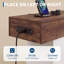 Console de style champêtre avec station de recharge (prises électriques) et éclairage DEL, tablette de rangement à 2 niveaux-481590476