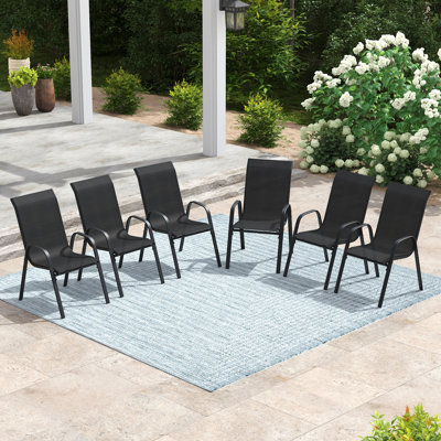 PVC-coated polyester Stackable Outdoor Dining Chair