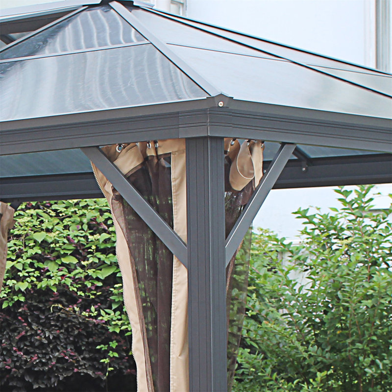 Auvent pour toit rigide avec toit en polycarbonate