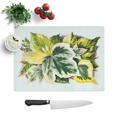 Tempered Glass Various Ivy Leaves by Shirley Hibberd Chopping Board