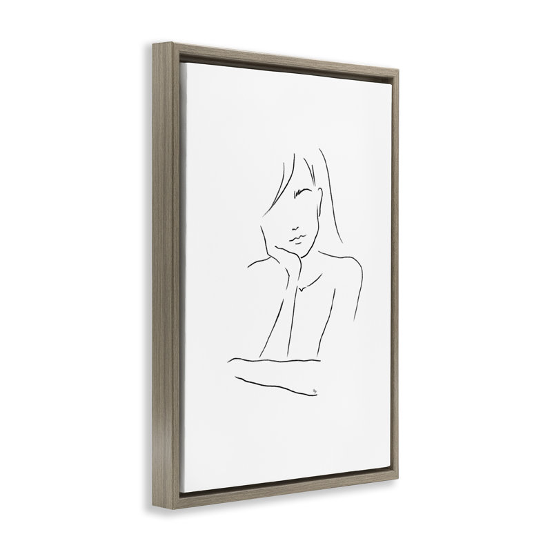 Cadre flottant triste, dessin par Martina Pavlova, Cadre flottant orme Montalcino, H 25 po x l 17 po