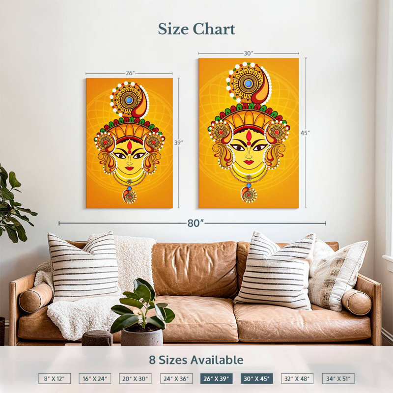 Adella Maa Durga, H 39 po x l 26 po