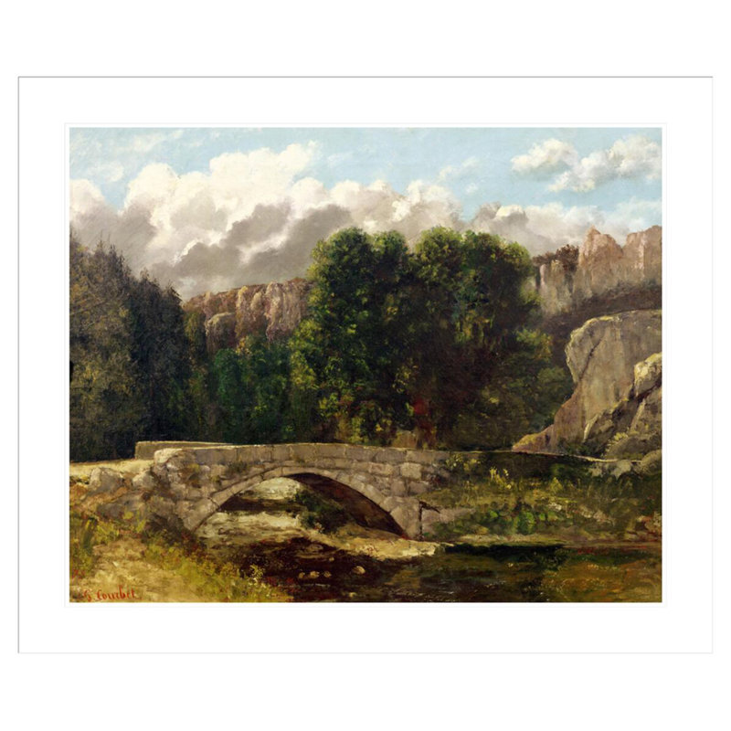 «The Pont de Fleurie Suisse» par Gustave Courbet, impression giclée encadrée, H 33,5 po x l 39,95 po