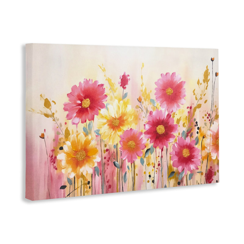 Blush Blooming Whimsy Canvas, design by Andrea Haase, 16" H x 24" W