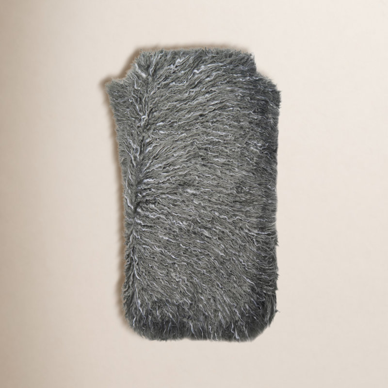 Jeté en fausse fourrure Rooke, Gris
