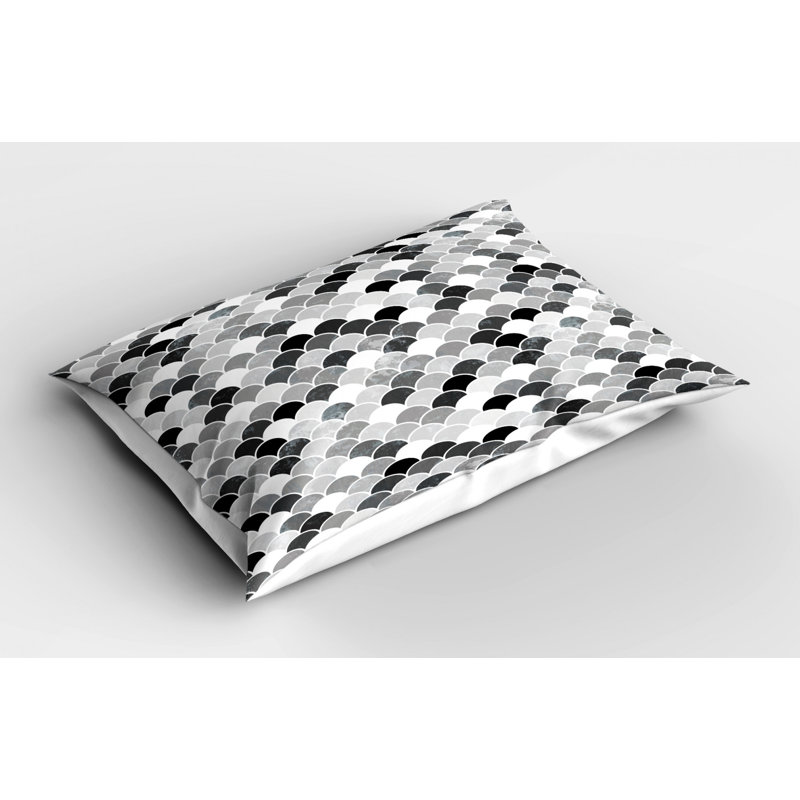 Fish Polyester Geometric Sham Set, Twin