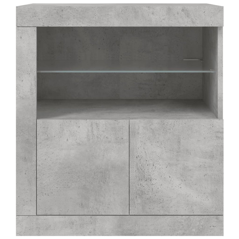 Basiliki Sideboard with LED Lights, Concrete Grey