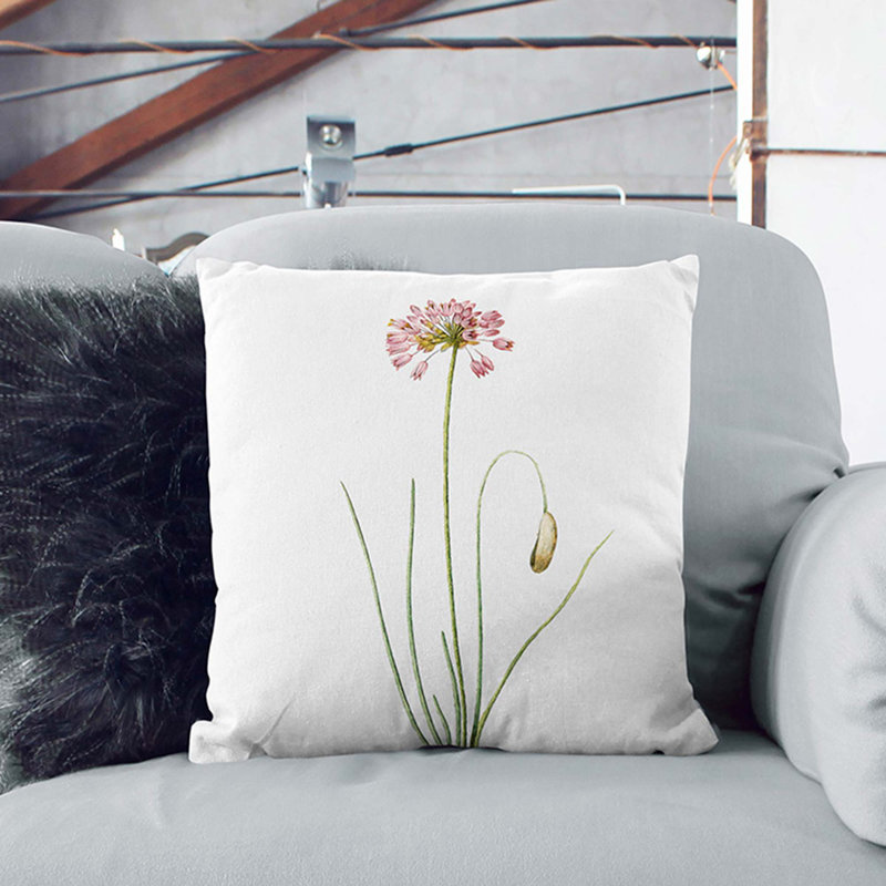 Floral Square Throw Cushion, Black, 40 x 40 cm
