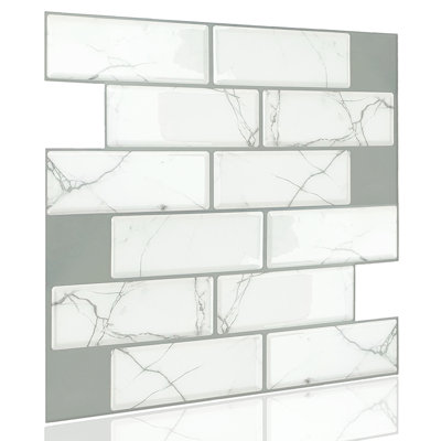Subway Tile 6 in. W x 12 in. L Peel and Stick Subway Tile