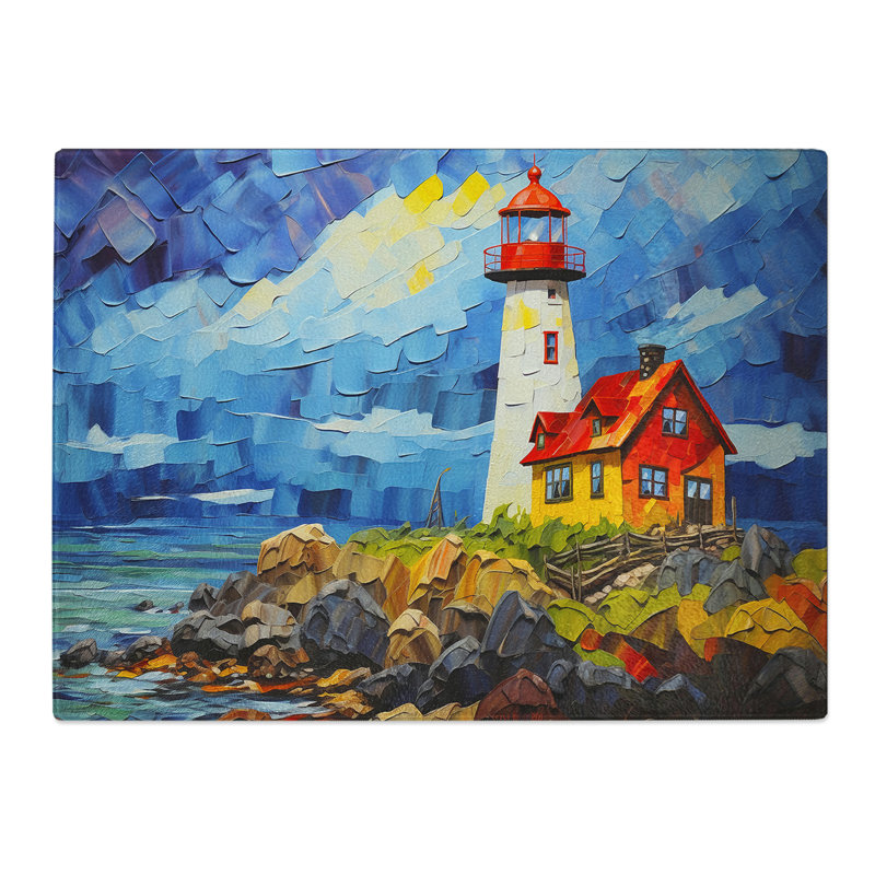 Lighthouse Contemporary  Glass Chopping Board