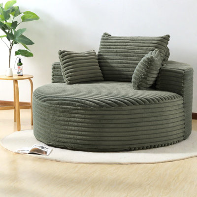 Fluffy Corduroy Sofa Chair, Modern Comfort For Living Room & Bedroom