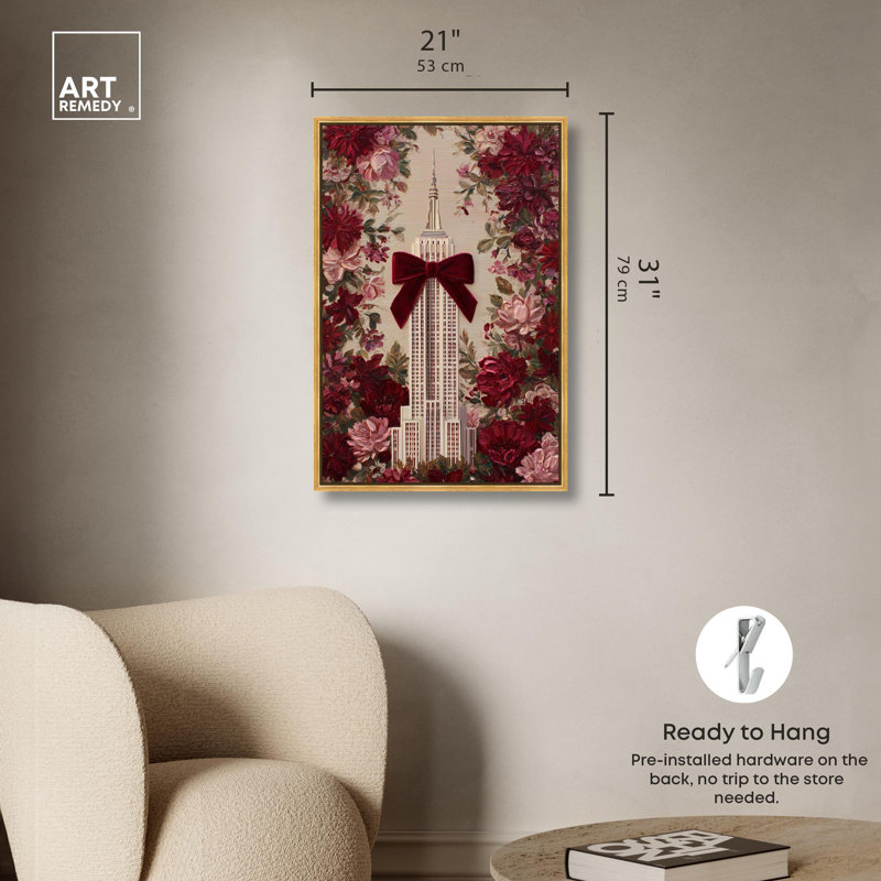 Impression sur toile Empire Glam Art par Art Remedy, H 30 po x l 20 po, Cadre doré