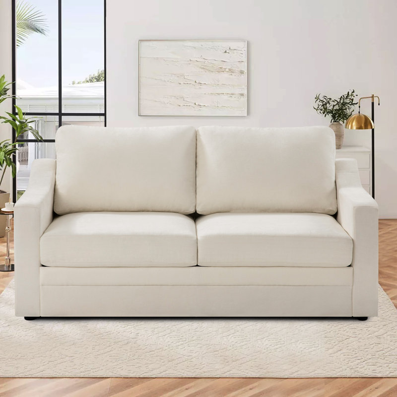 67" Upholstered Loveseat Modern Sofa With Thickened Cushions, Comfy Chenille 2-Seater Couch With Wider Armrests For Bedroom, Apartment, Office