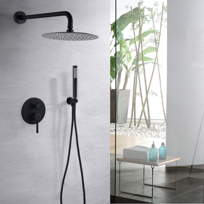 Robinet de douche Dycus avec valve brute, Noir mat