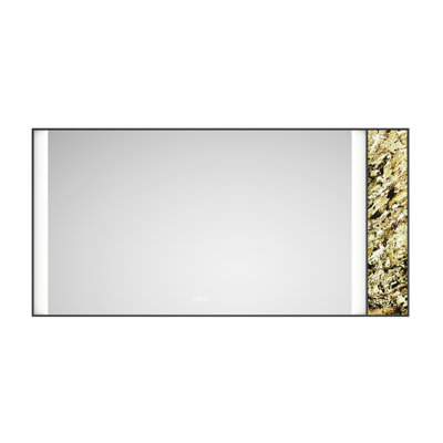 72x36inch Bathroom Vanity Led Mirror With Back , Wall Mount Fog Large Adjustable, Natural Stone Adornment Variance, Energy Vanity, Mounted Memory Decoration Transition, Safe