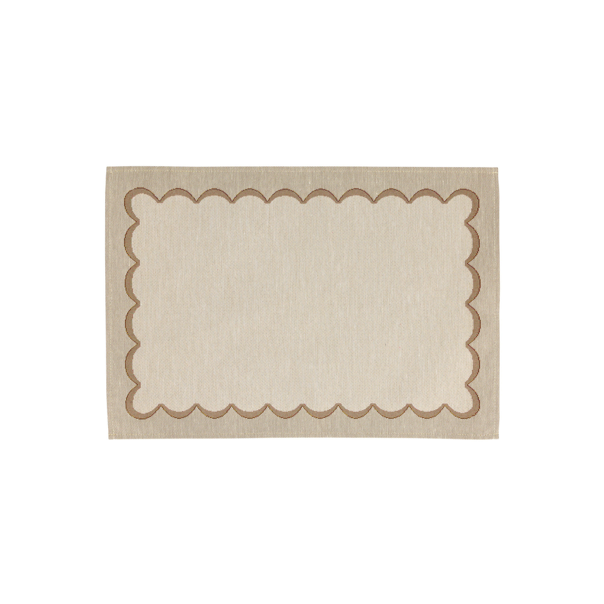 Tavola Scalloped Placemats - Set Of 4, Beige/Natural