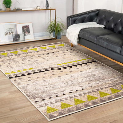 Tapis ivoire / vert / gris Rudgeway