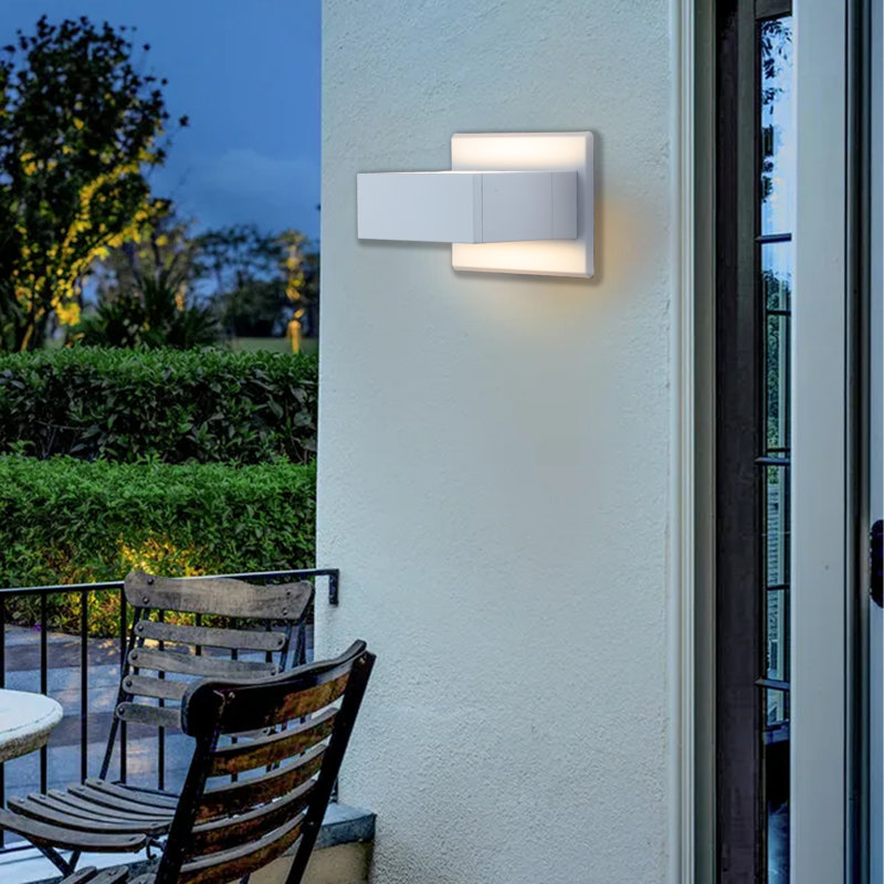 Alberson Aluminum LED Wall Light, White, 12" H x 6" W x 7" D